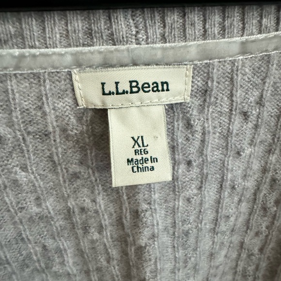XL LL Bean Grey Cashmere Sweater - Picture 3 of 8
